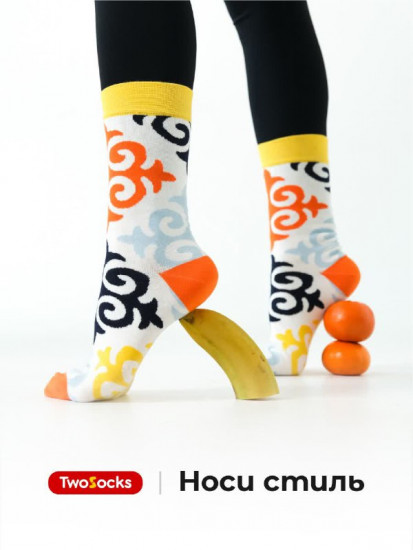 Носки дизайнерские с принтом «Ночная Алматы»