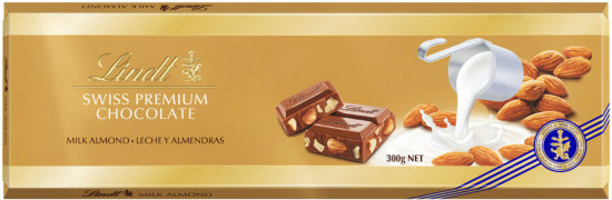 Шоколад молочный с цельным миндалем