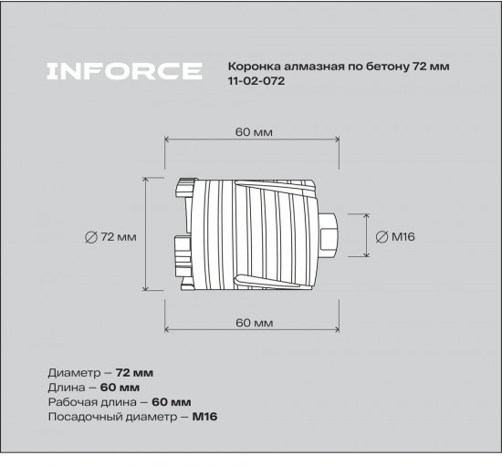 Коронка алмазная по бетону