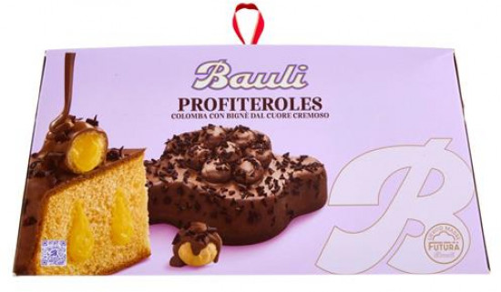 Кулич пасхальный с кремовой начинкой в шоколадной глазури cо вкусом профитролей «Colomba profitroles»