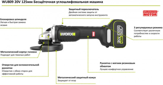 Шлифмашина угловая WU809.1