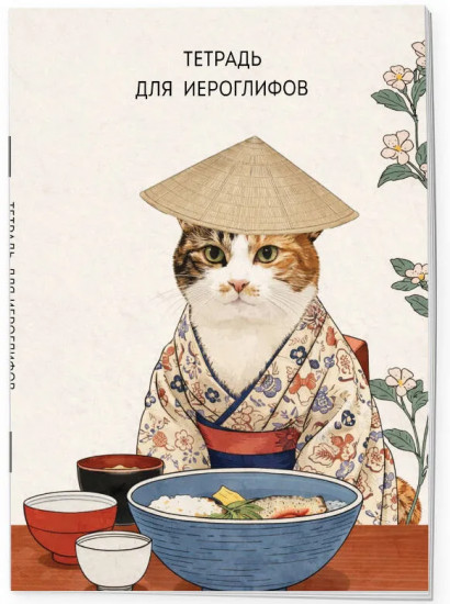 Тетрадь для иероглифов «Кот в кимоно»