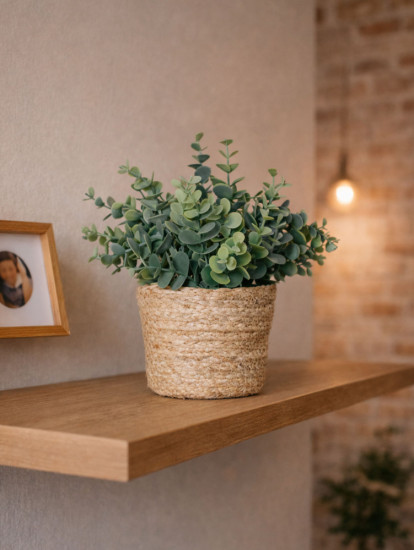 Эвкалипт искусственное растение в корзиночке