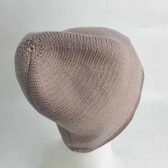 Шапка-панама женская с надписью стразами. Одинарная вязка, без подклада