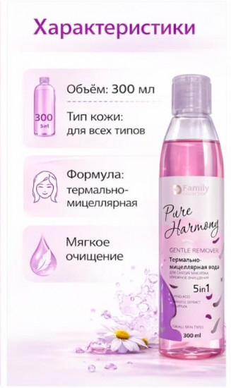 Мицеллярная вода для снятия макияжа «Бережное очищение»