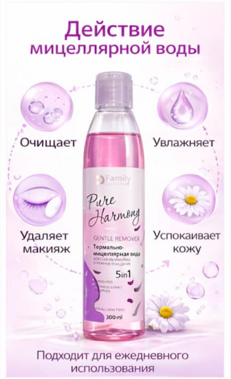 Мицеллярная вода для снятия макияжа «Бережное очищение»