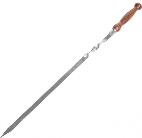 Шампур с деревянной лакированной ручкой