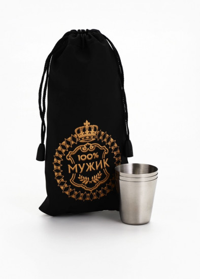 Набор стопок в чехле «100% Мужик»