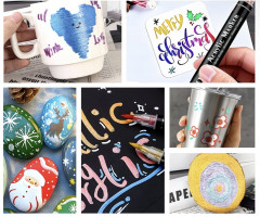 Набор профессиональных акриловых маркеров с эффектом металлик двухсторонних - Фото 3