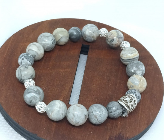 Браслет из натурального камня яшмы