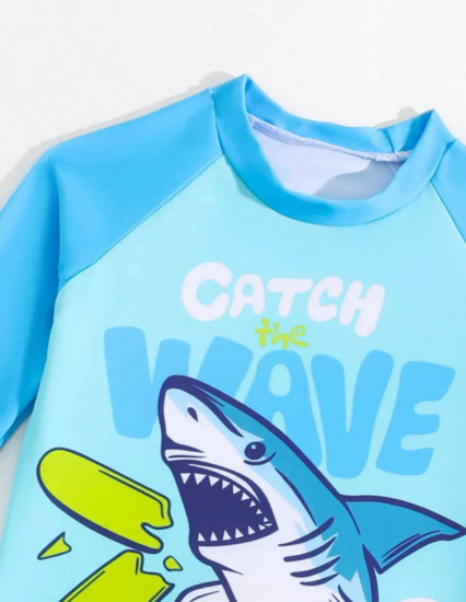 Детский купальник с мультяшным рисунком для мальчиков солнцезащитный с рукавом, быстросохнущий