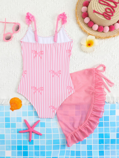 Купальник слитный с парео для девочек