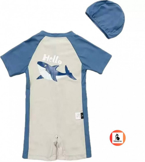Детский купальник для мальчиков с короткими рукавами солнцезащитный быстросохнущий