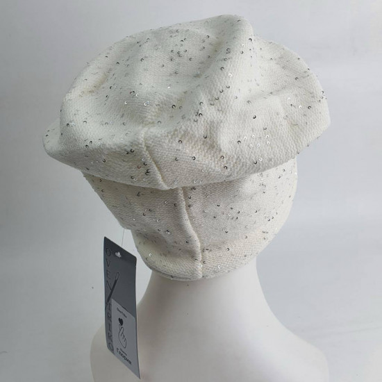 Шапка-лопатка женская с мини-пайетками без подклада «Глория»