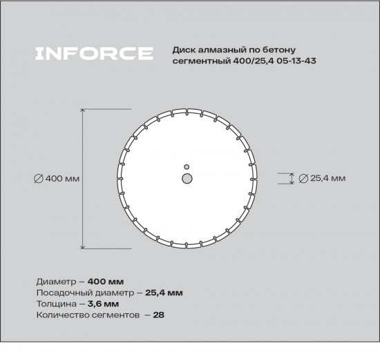 Диск алмазный сегментный по бетону