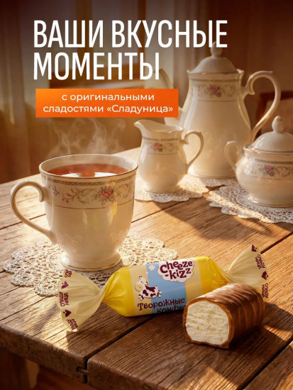 Набор конфет глазированных с корпусами из мягкой карамели с начинкой «Cheeze-kizz»