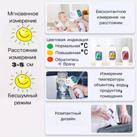 Термометр-пистолет электронный бесконтактный