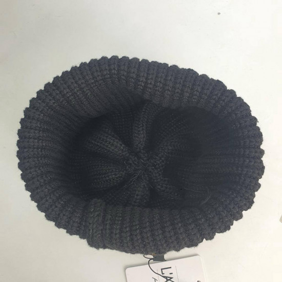 Шапка-кулёк со значком, с разрезом сзади. Одинарная вязка, без подклада «Туба»