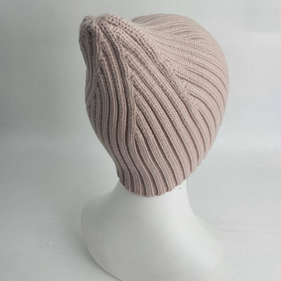 Шапка-кулёк с нашивкой. Одинарная вязка, без подклада «Эверест»