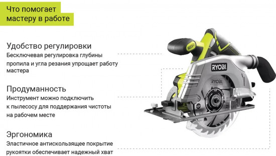 Пила дисковая ONE+ R18CS-0