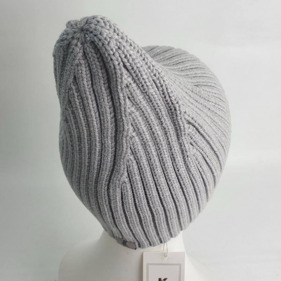 Шапка-кулёк с нашивкой. Одинарная вязка, без подклада «Эверест»