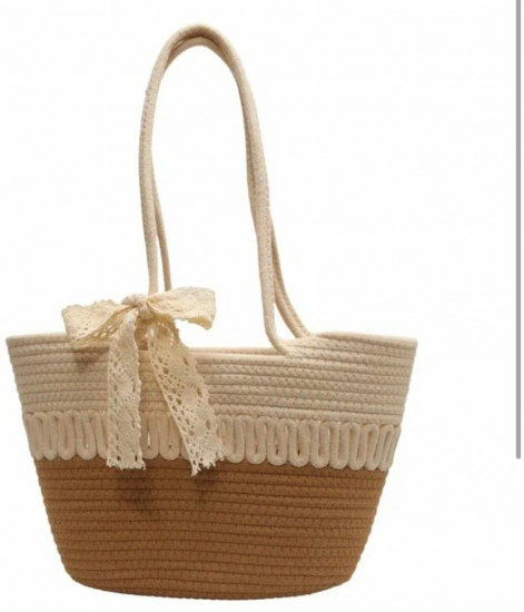 Сумка пляжная плетеная женская