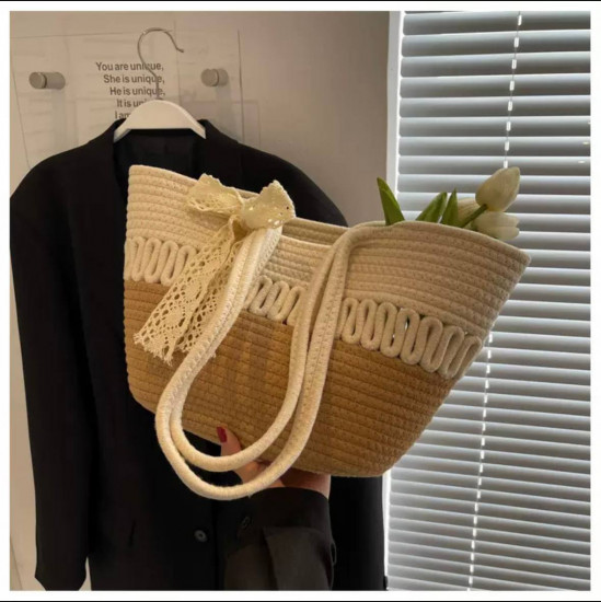 Сумка пляжная плетеная женская