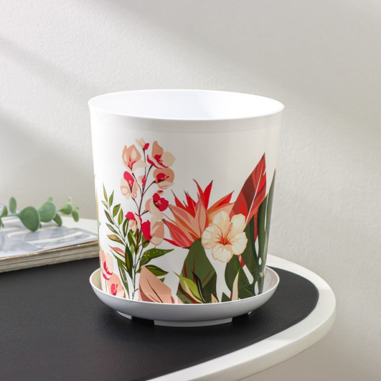 Горшок для цветов с поддоном «Тропический лес»