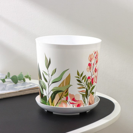 Горшок для цветов с поддоном «Тропический лес»