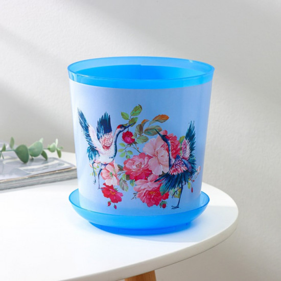 Горшок для цветов с поддоном «Танец журавлей»