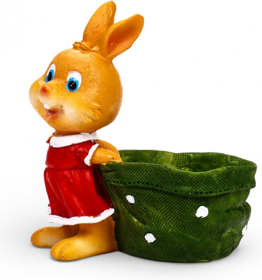 Фигурное кашпо «Зайка с мешком»