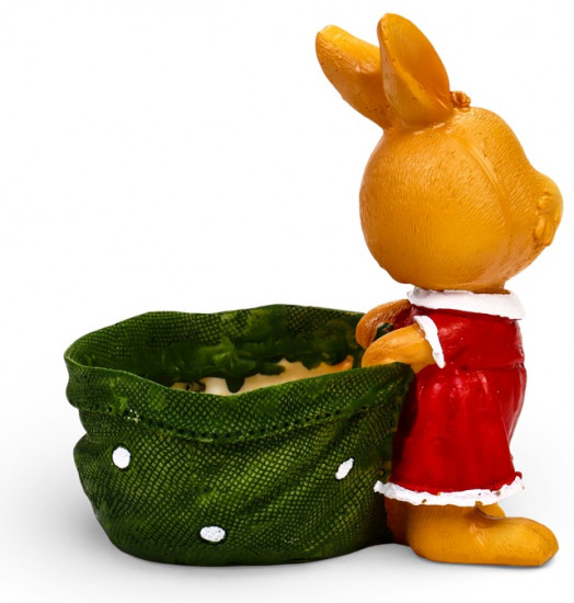Фигурное кашпо «Зайка с мешком»