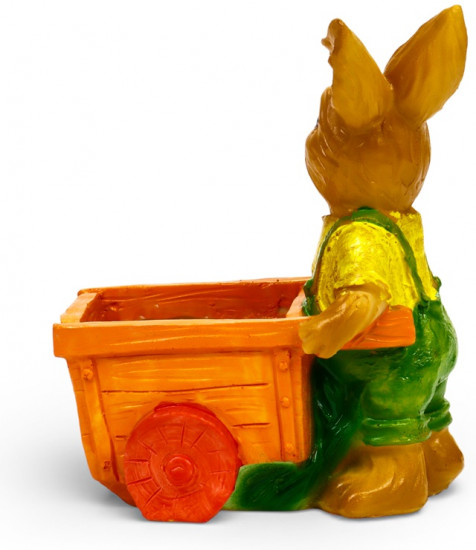 Фигурное кашпо «Заяц с тележкой»