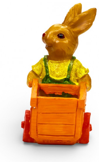 Фигурное кашпо «Заяц с тележкой»