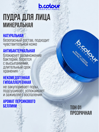 Пудра для лица матирующая рассыпчатая, оттенок 01 Pearl