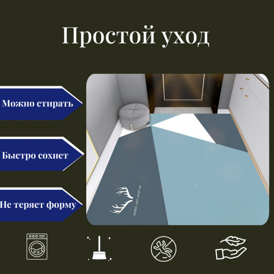 Коврик придверный тканевый для прихожей