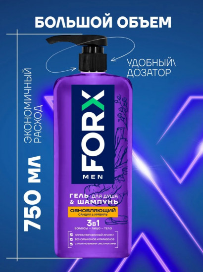 Гель для душа и шампунь 3 в 1 Men «Обновляющий»