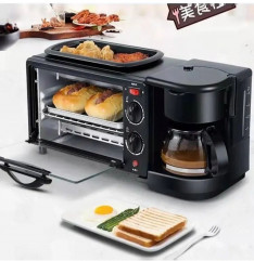 Мини-духовка 3 в 1 с кофеваркой и сковородой - Фото 3