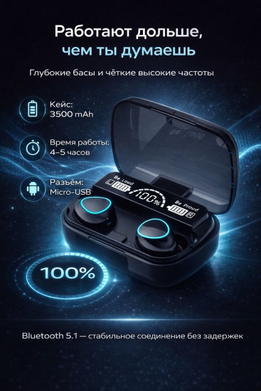 Беспроводные наушники TWS Bluetooth