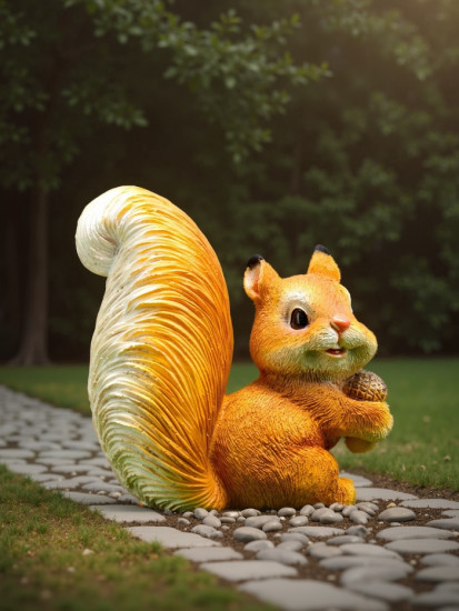 Садовая фигура из полистоуна «Белка c жёлудем»