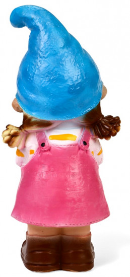 Садовая фигура из полистоуна «Девочка-гном с цветочком»