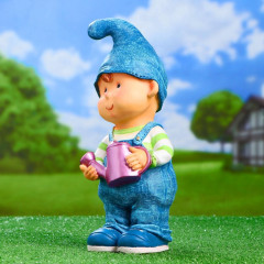 Садовая фигура из полистоуна «Мальчик-гном с лейкой» - Фото 4