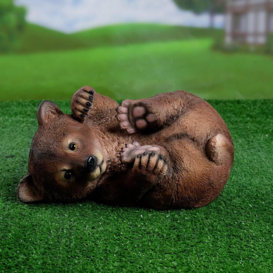 Садовая фигура из полистоуна «Мишка на боку»