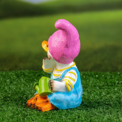 Садовая фигура из полистоуна «Утёнок с лейкой» - Фото 3