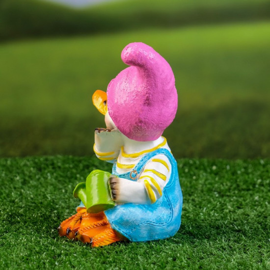 Садовая фигура из полистоуна «Утёнок с лейкой»