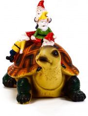 Садовая фигура из полистоуна «Черепаха с гномами» - Фото 3