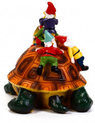 Садовая фигура из полистоуна «Черепаха с гномами» - Фото 6