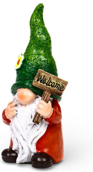 Садовая фигура из полистоуна «Гном Welcome»
