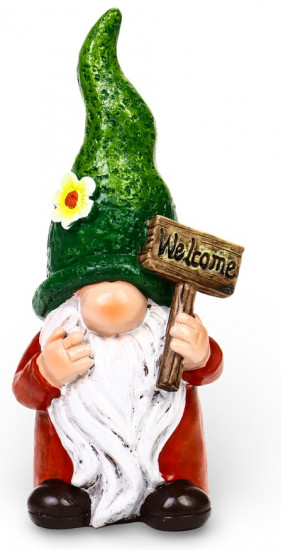 Садовая фигура из полистоуна «Гном Welcome»