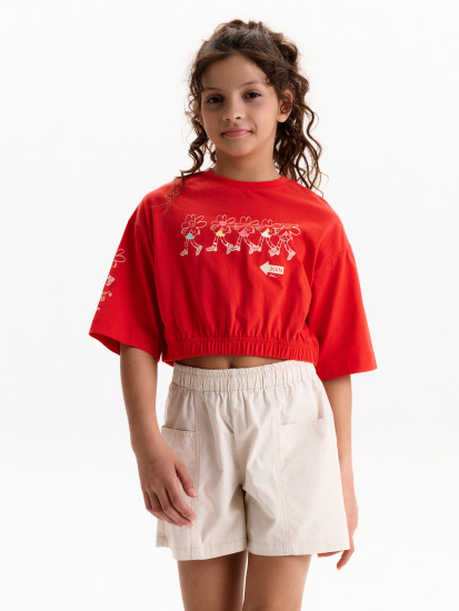 Футболка для девочек кроп-топ